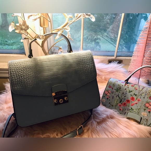 Iman Convertible Handbag Floral and Croc - Picture 3 of 8